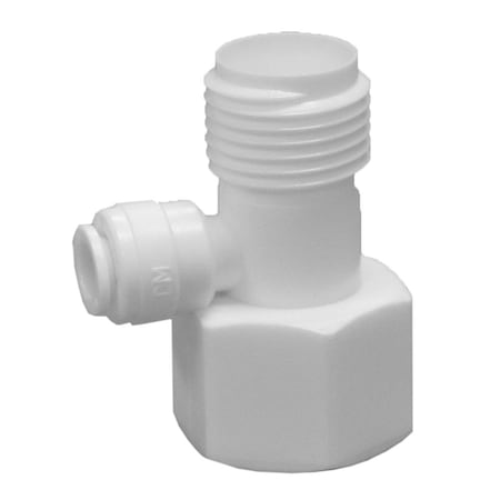 1/2 In. FIP X 1/2 In. MIP X 3/8 In. TUBE OD White Plastic Push On Kitchen Faucet Adapter Tee